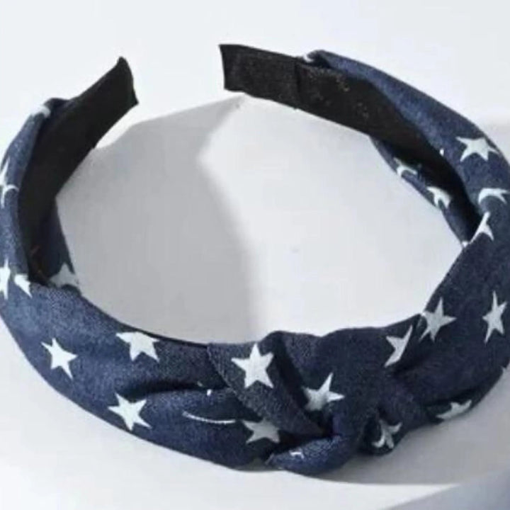 Stars Denim Headband - Kofi Kreations