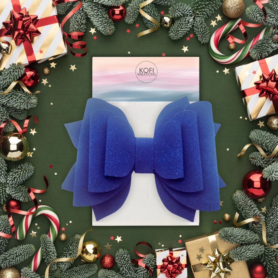 Royal Blue | Suede Hair Bow
