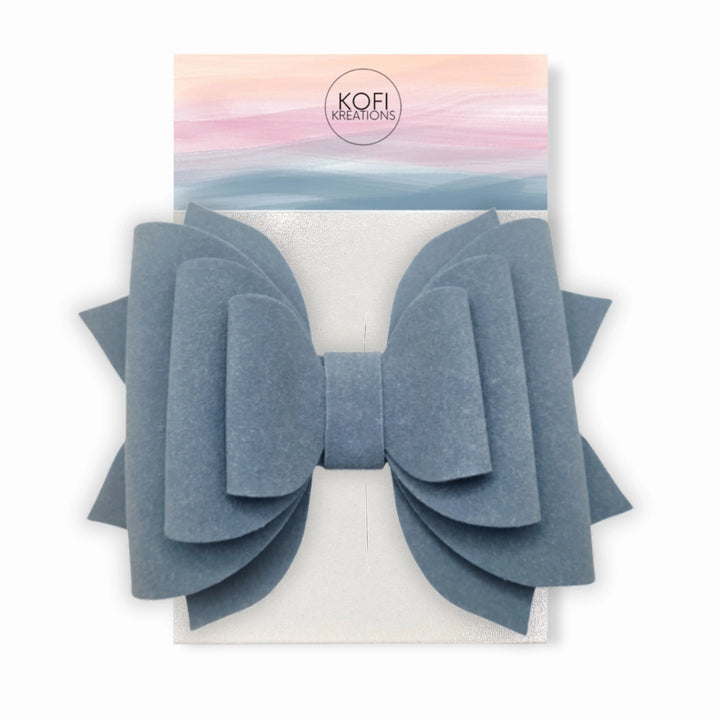Sky Blue | Suede Hair Bow