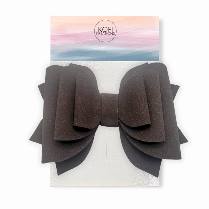 Brown | Suede Hair Bow