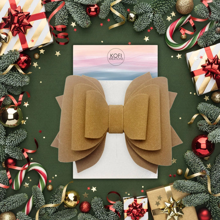 Gold | Suede Hair Bow