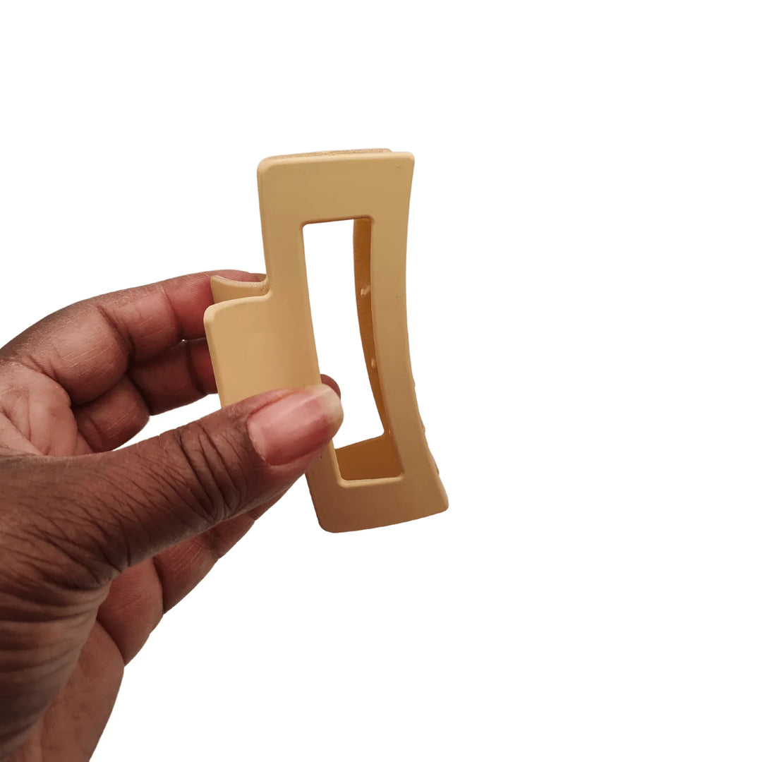Tan Box Hair Claw Clip - Kofi Kreations