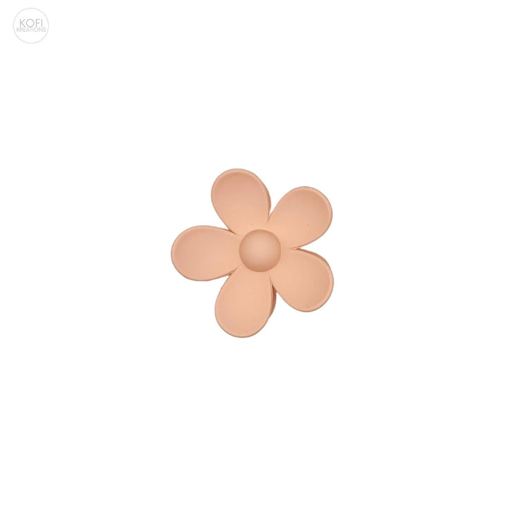 Tan Flower Hair Claw - Kofi Kreations