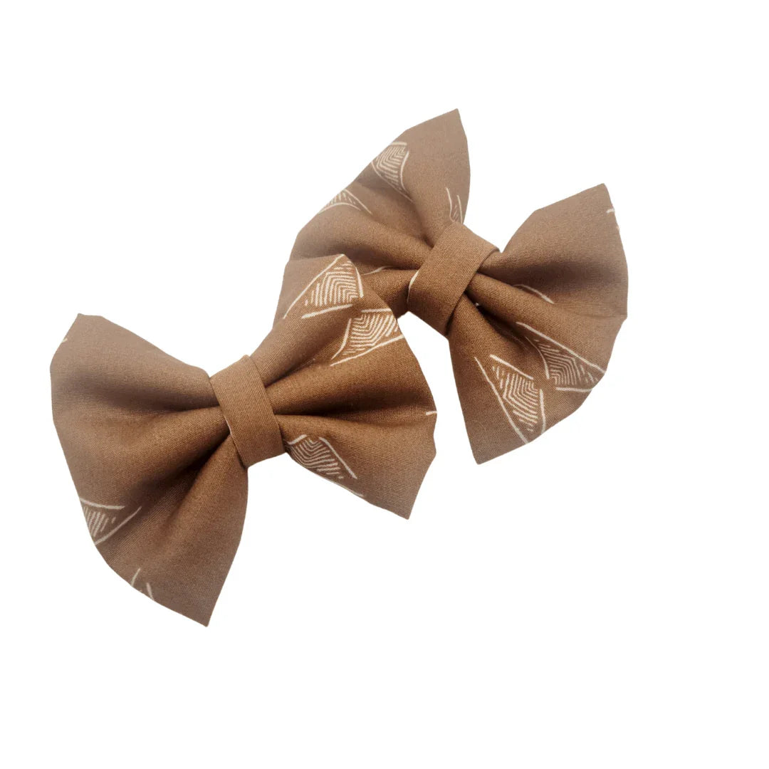 Walnut Hair Bow Clips - Kofi Kreations