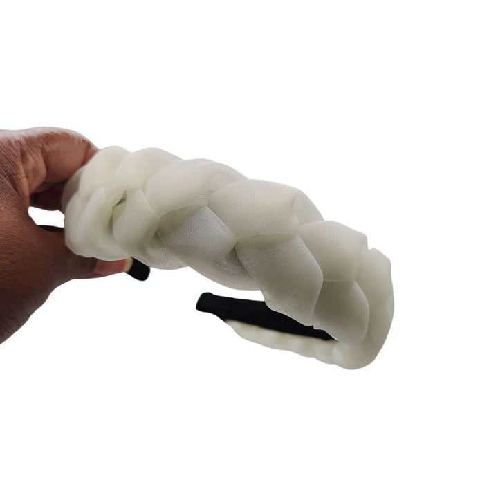 White Chiffon Headband - Kofi Kreations
