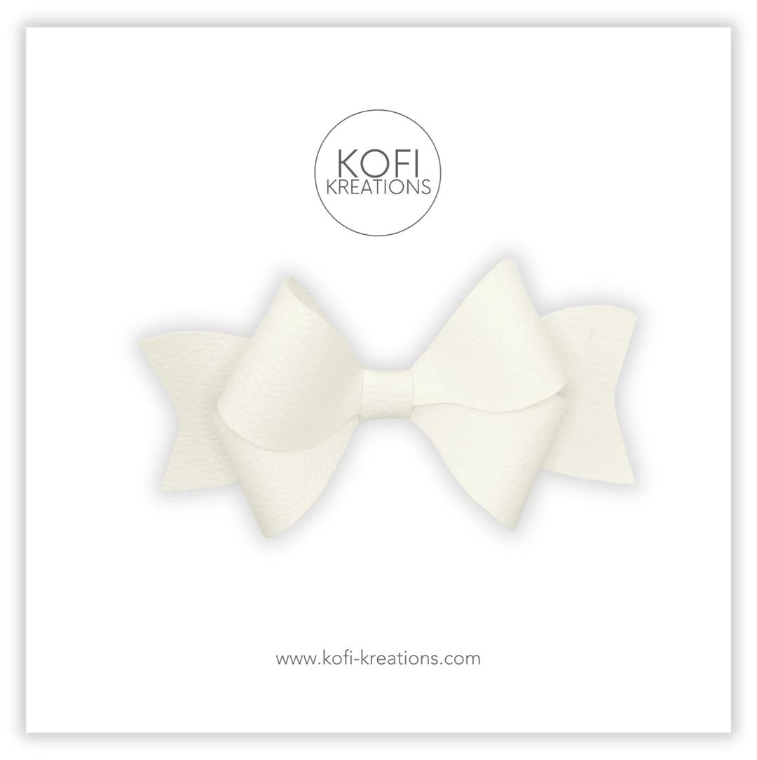 White Cream Persephone Hair Bow - Kofi Kreations