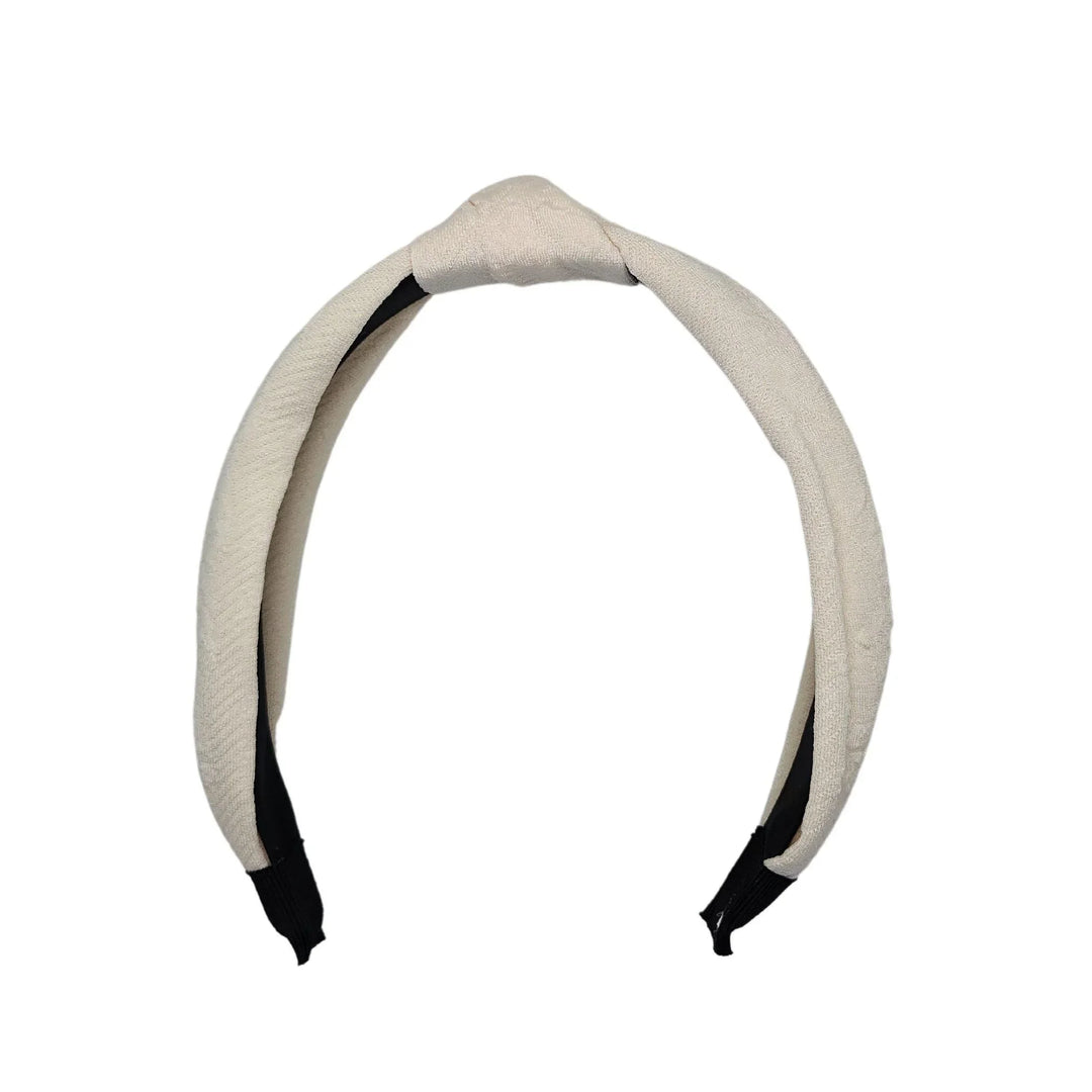 White Floral Top Knot Headband - Kofi Kreations