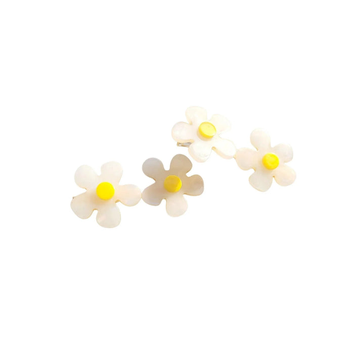 White Flower Hair Clips - Kofi Kreations
