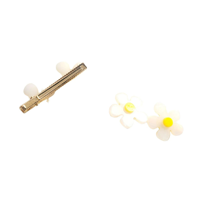 White Flower Hair Clips - Kofi Kreations