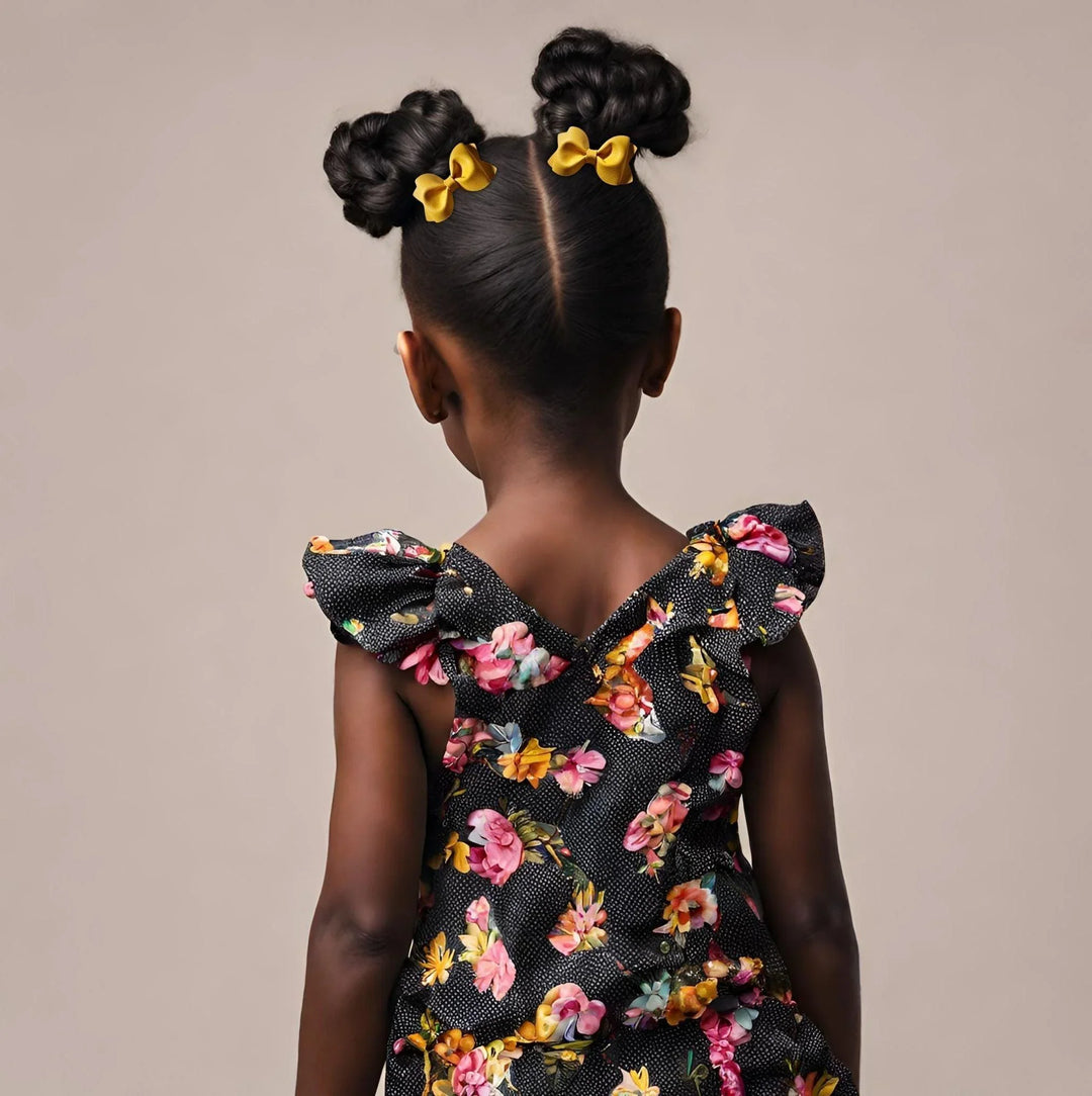 Yellow Pinch Hair Bow - Kofi Kreations