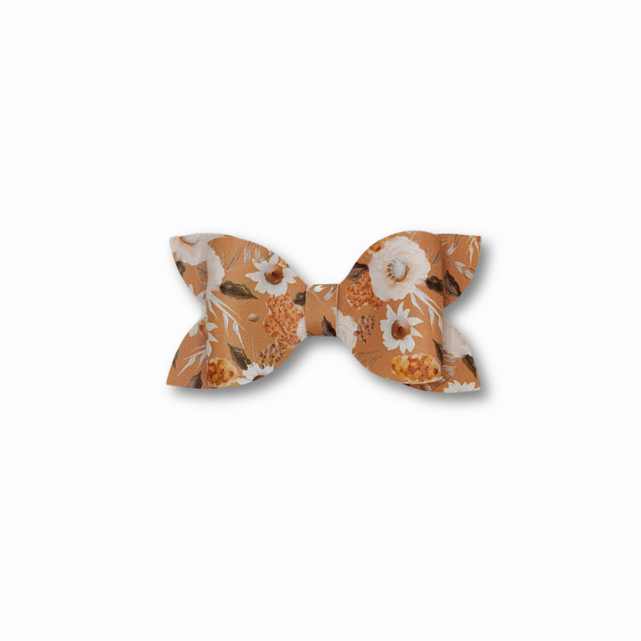 Luna | Spring Flower Faux Leather Hair Bows