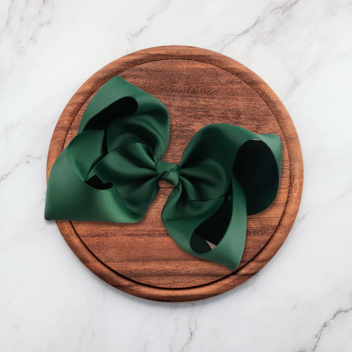 Dark Green | Grosgrain Ribbon Hair Bow