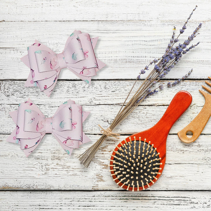 Pink Butterfly | Faux Leather Hair Bow