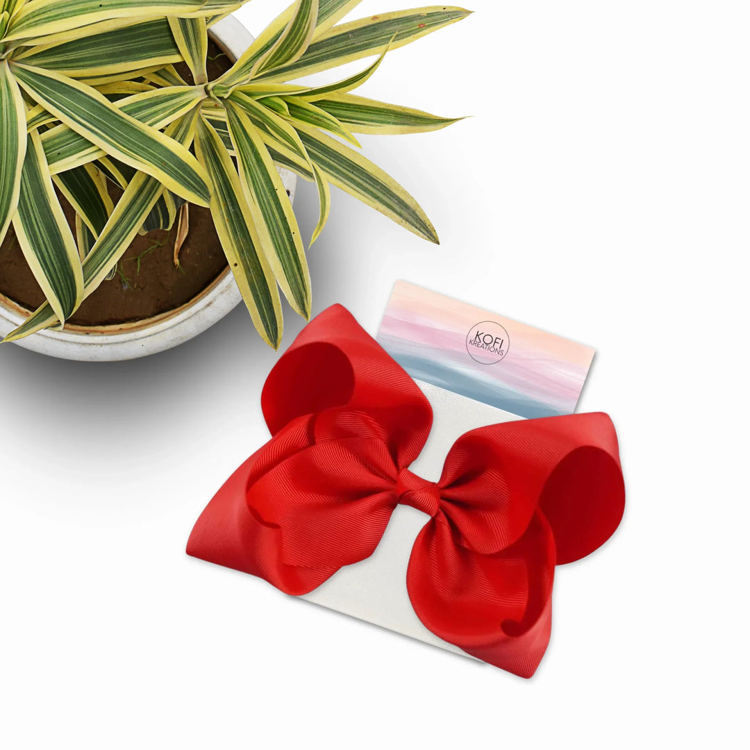Red | Grosgrain Ribbon Hair Bow