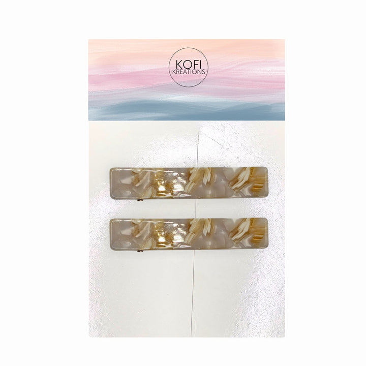 Opal Marble Hair Clips