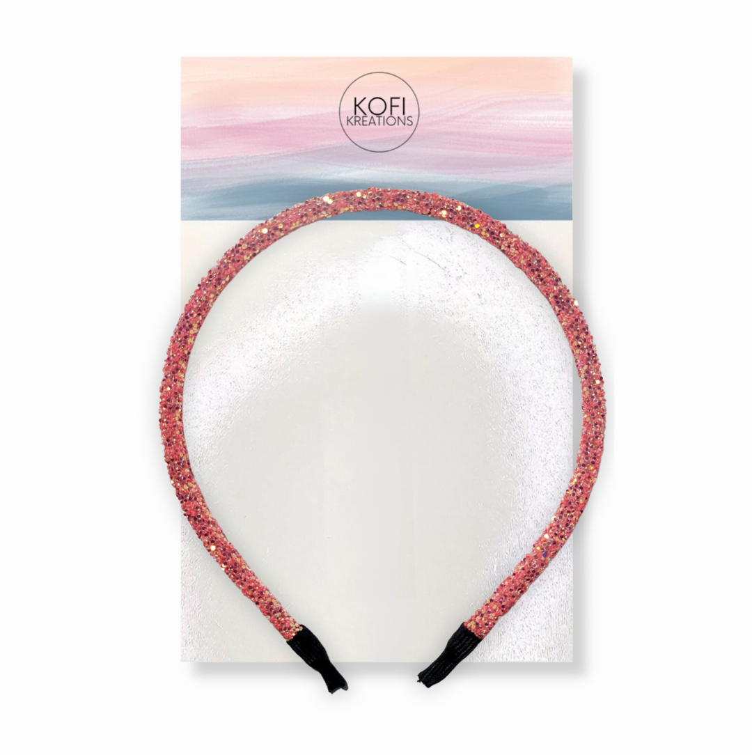 Peach Glitter Headband