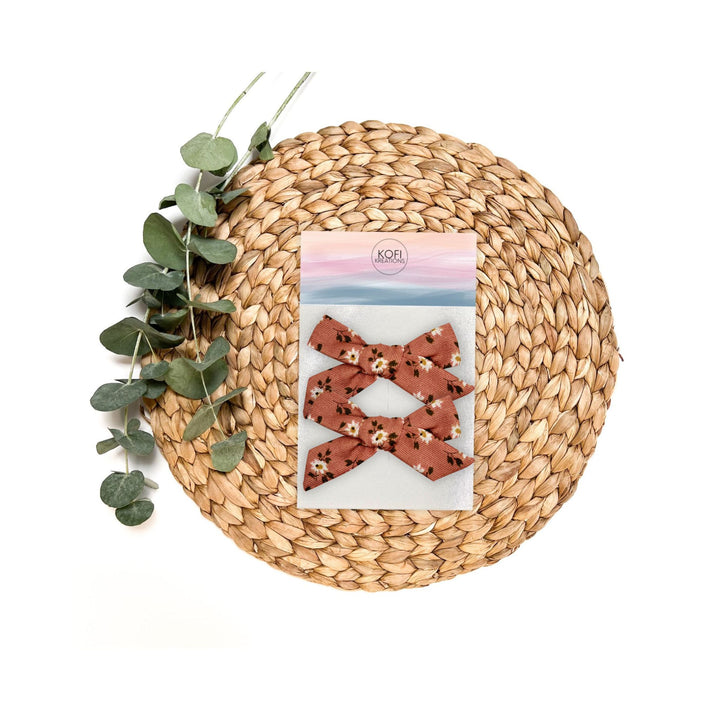 Rose Flower | Pigtail Hair Bows