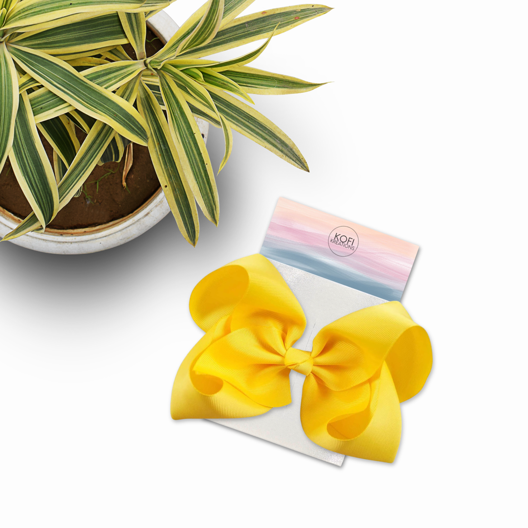 Yellow | Grosgrain Ribbon Hair Bow
