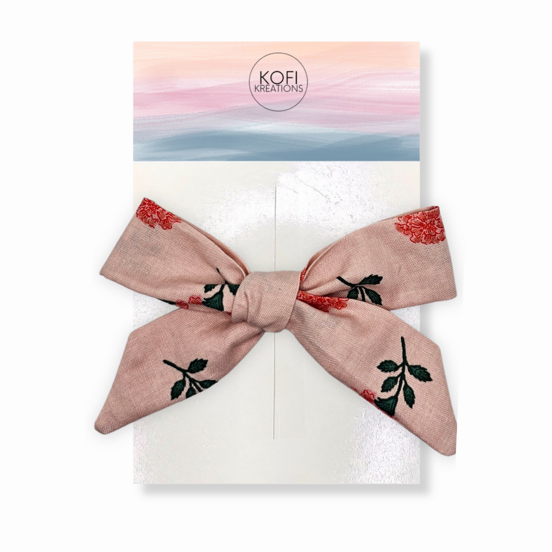 Peachy Keen Hand-tied Bow
