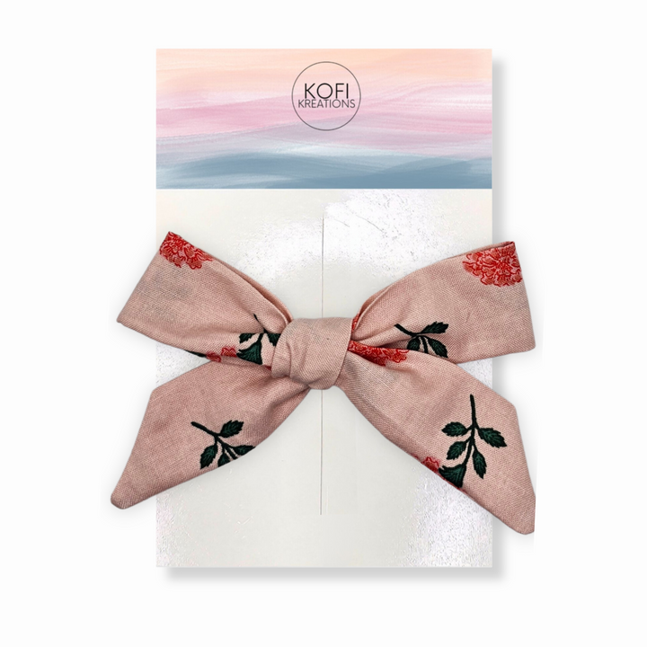 Peachy Keen Hand-tied Bow
