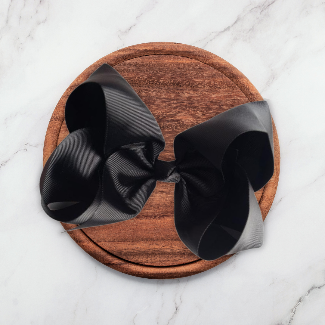 Black | Grosgrain Ribbon Hair Bow