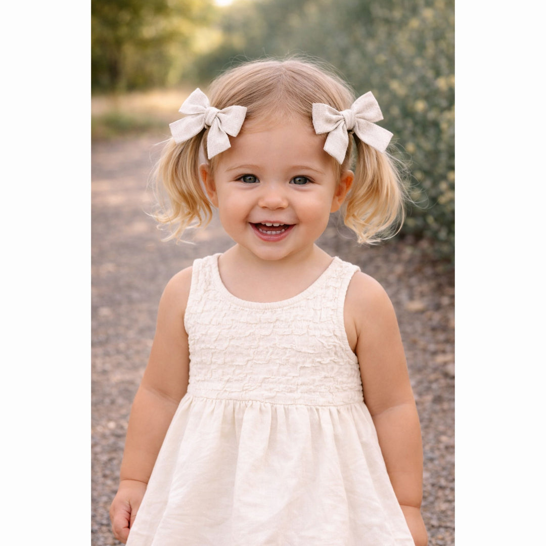 Peach | Pigtail Hair Bows