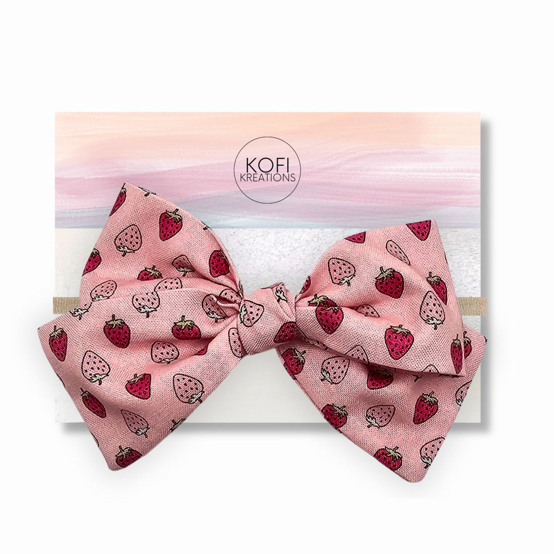 Audrey - Strawberry Hand-Tied Hair Bow