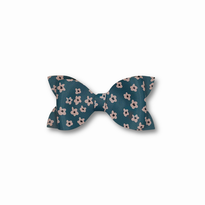 Luna | Spring Flower Faux Leather Hair Bows