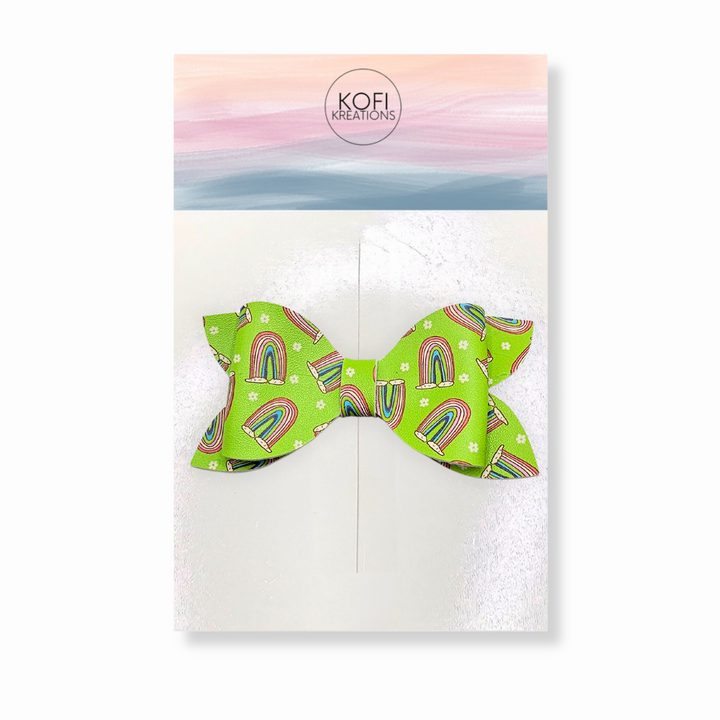Charm of the Emerald Isle Leather Hair Bow