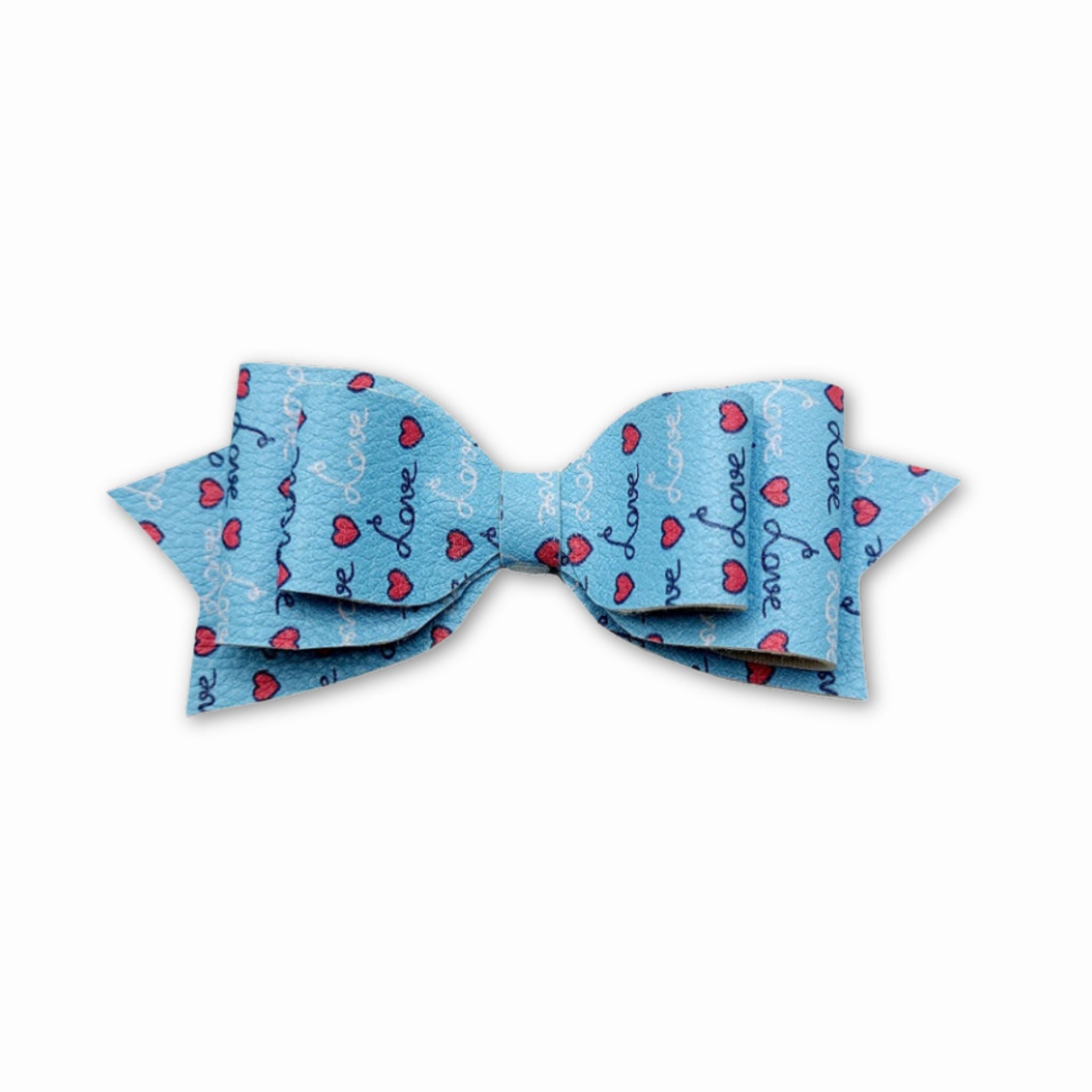 Pepperdine | Blue Hearts Love Valentine Hair Bow