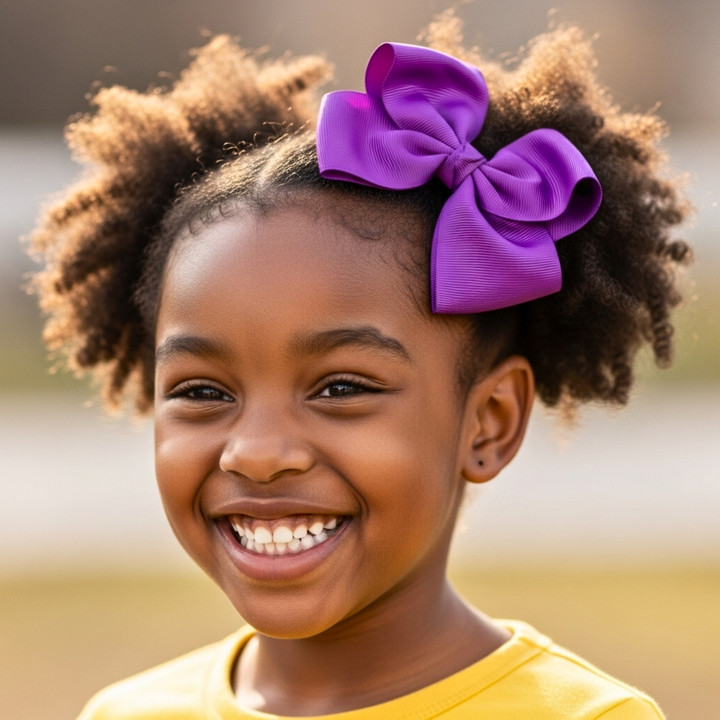 Purple | Grosgrain Ribbon Hair Bow