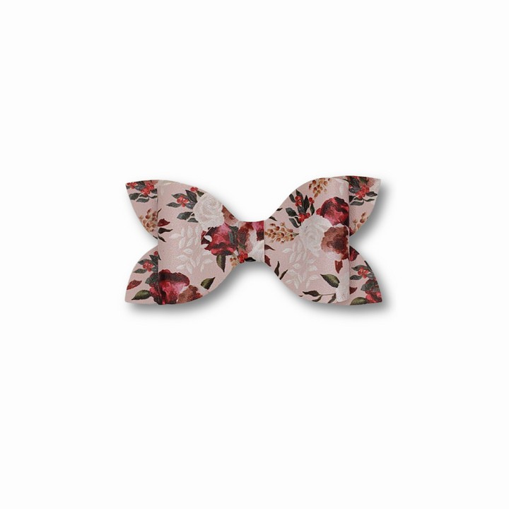 Luna | Spring Flower Faux Leather Hair Bows