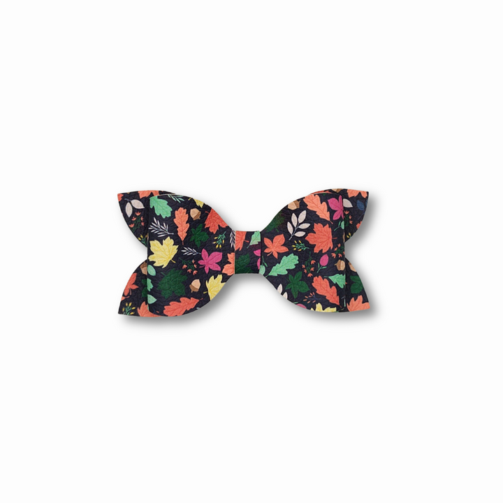 Luna | Spring Flower Faux Leather Hair Bows
