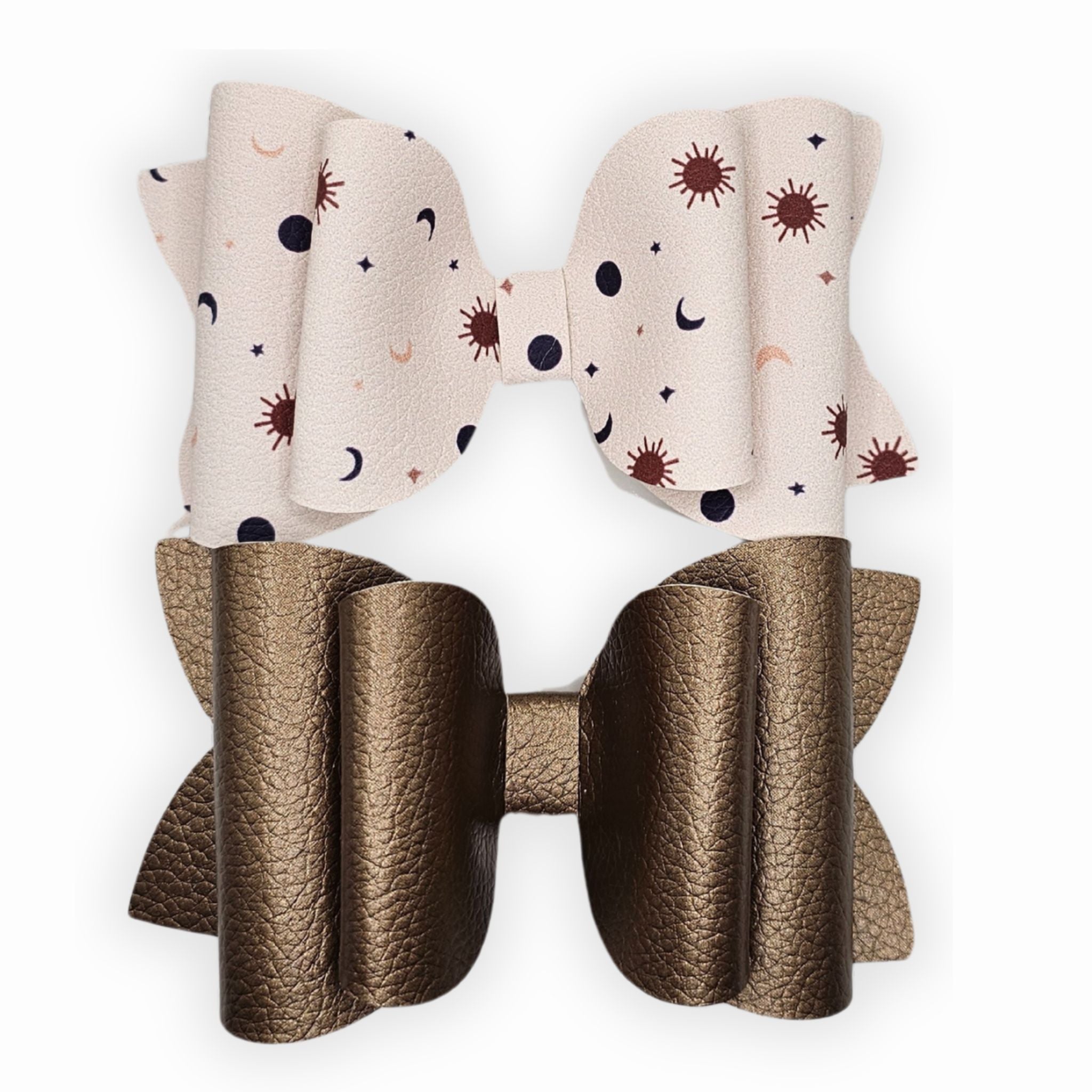 Josie | Jupiter Moon Faux Leather Hair Bow Set