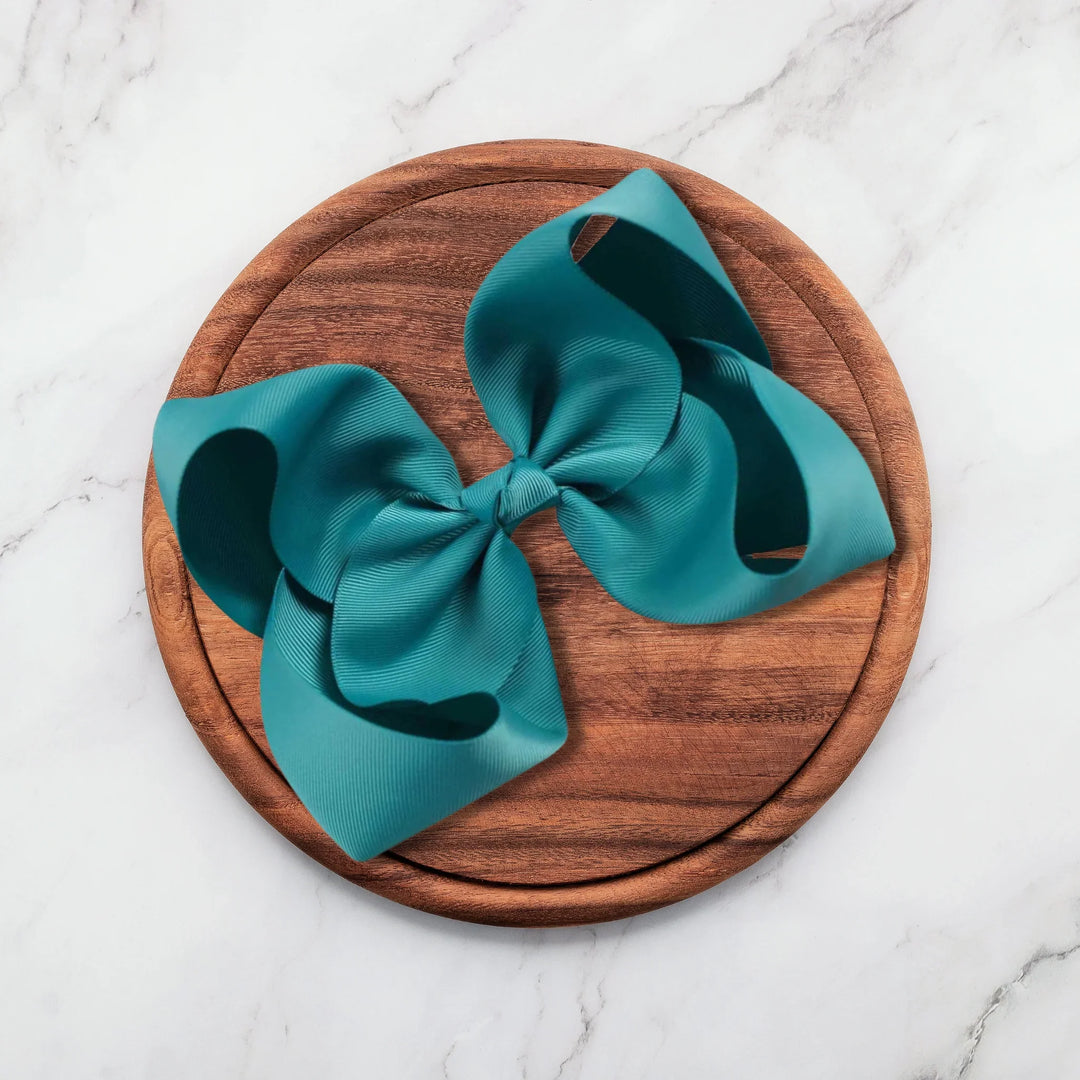 Dark Cyan | Grosgrain Ribbon Hair Bow