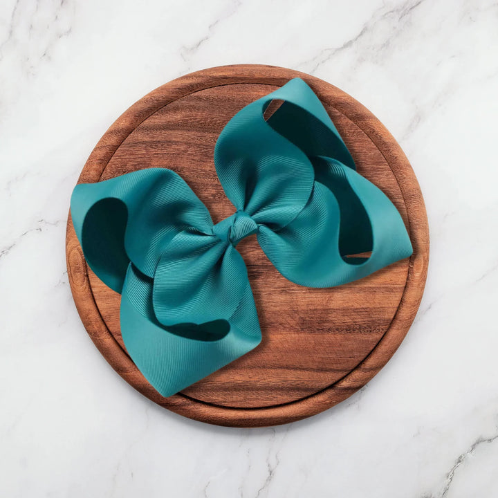 Dark Cyan | Grosgrain Ribbon Hair Bow