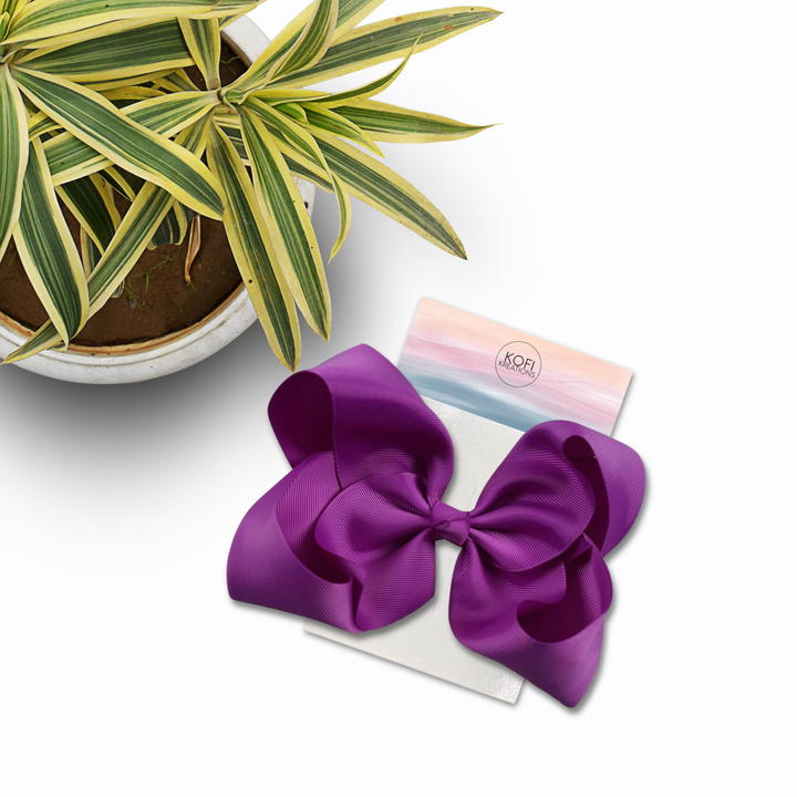 Purple | Grosgrain Ribbon Hair Bow