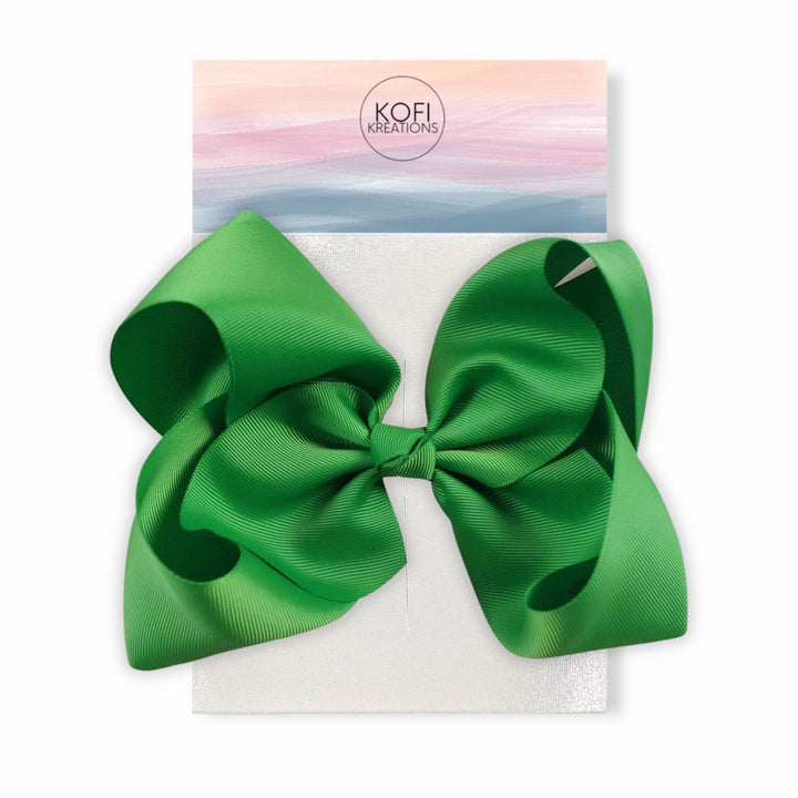 Green Grosgrain | Ribbon Hair Bow