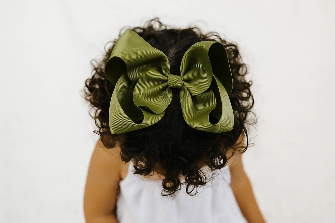 Olive | Grosgrain Ribbon Hair Bow