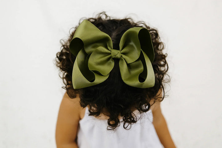 Olive | Grosgrain Ribbon Hair Bow