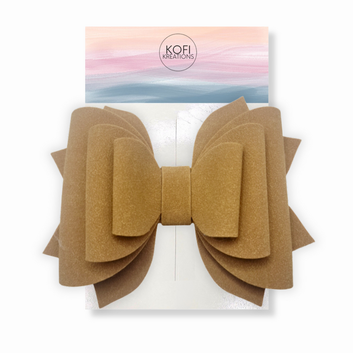 Yellow Suede Hair Bow