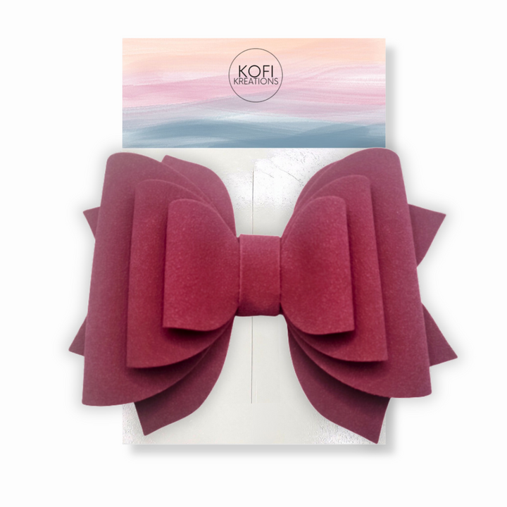Red Suede Hair Bow
