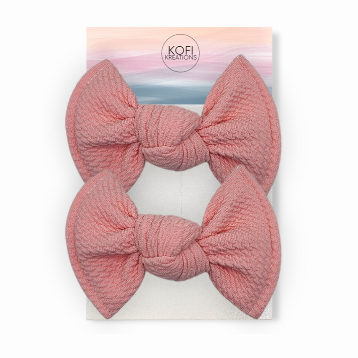 Light Pink Knot Hair Bows