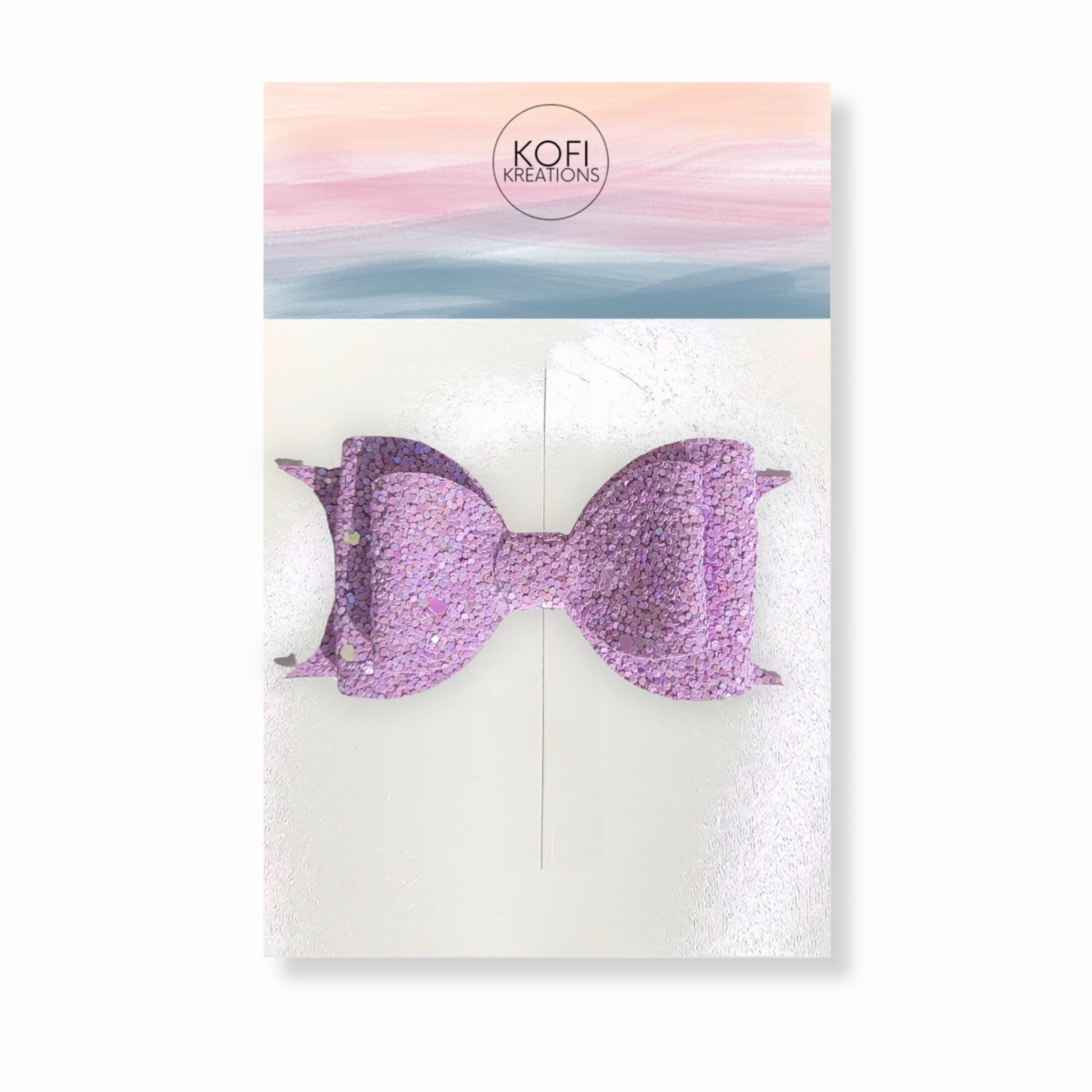 Purple Pebble Glitter Hair Bow