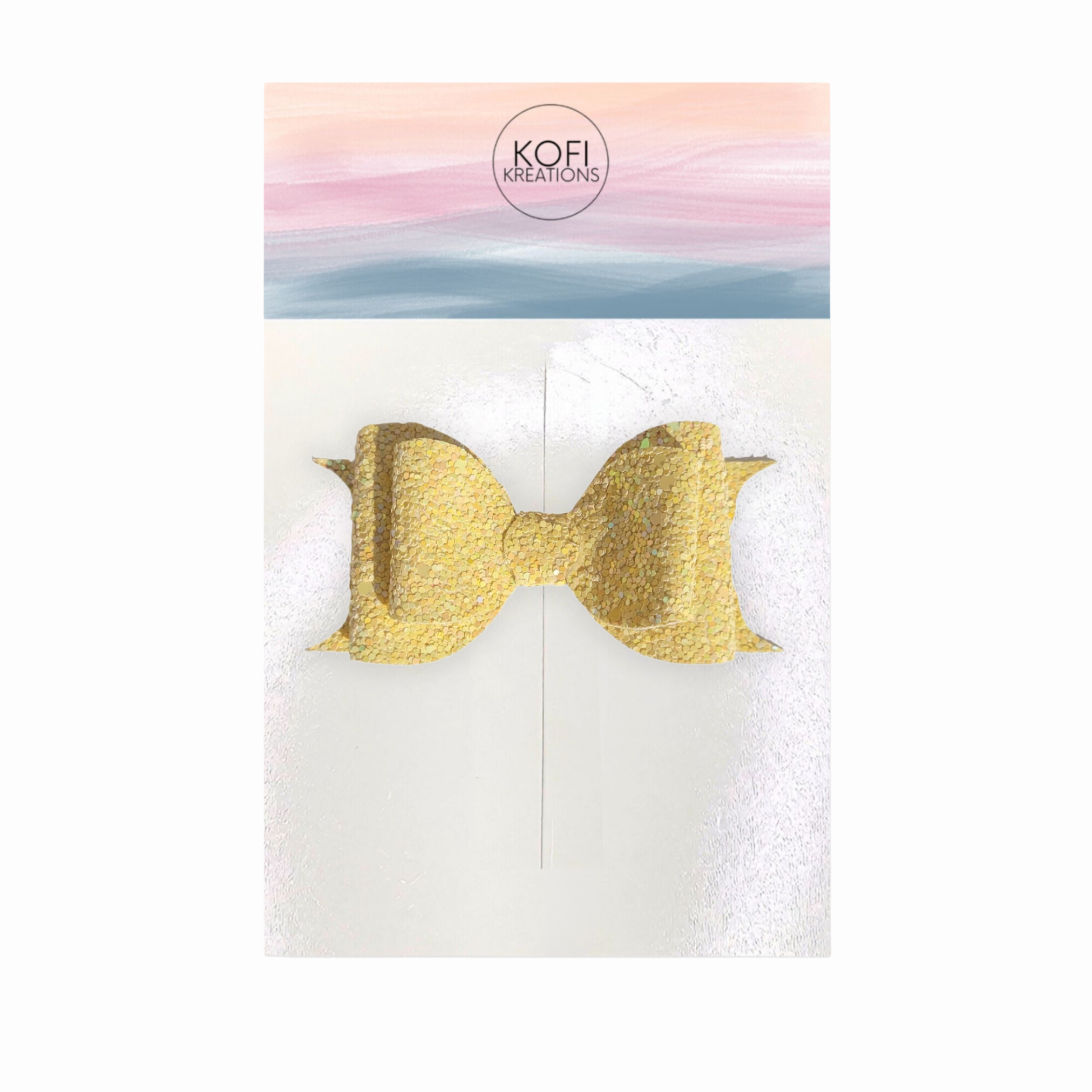 Yellow Pebble Glitter Hair Bow