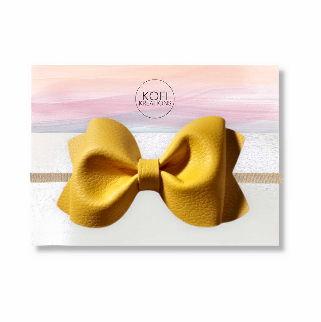 Yellow Pinch Hair Bow