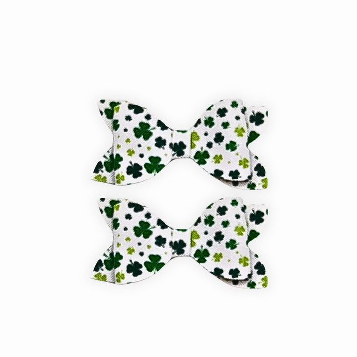 Luck Of The Irish Faux Leather Hair Bows