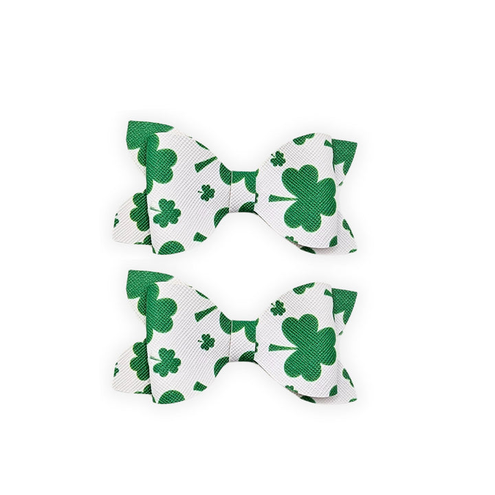 Clover Daze Faux Leather Hair Bows