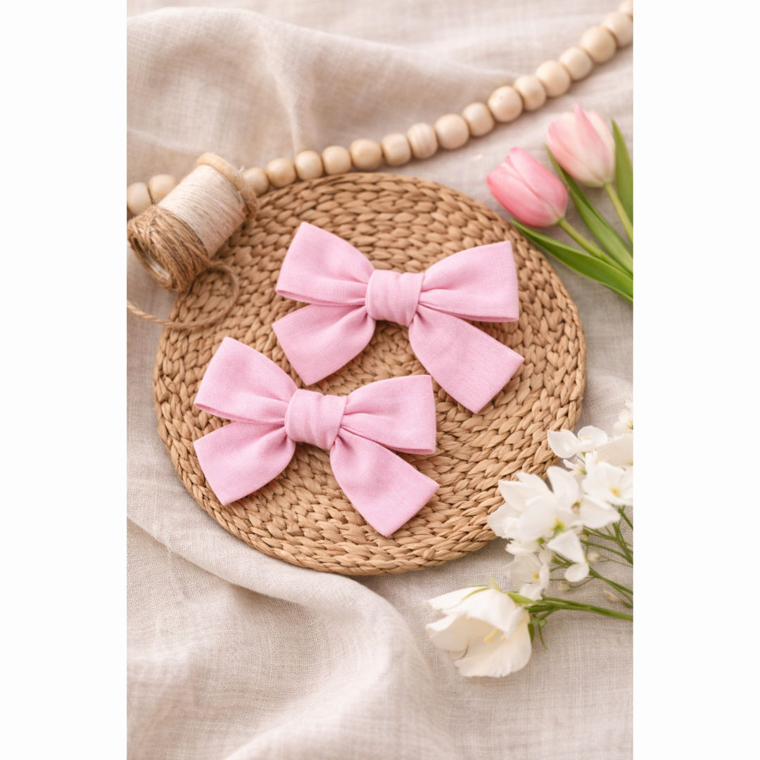 Peach | Pigtail Hair Bows