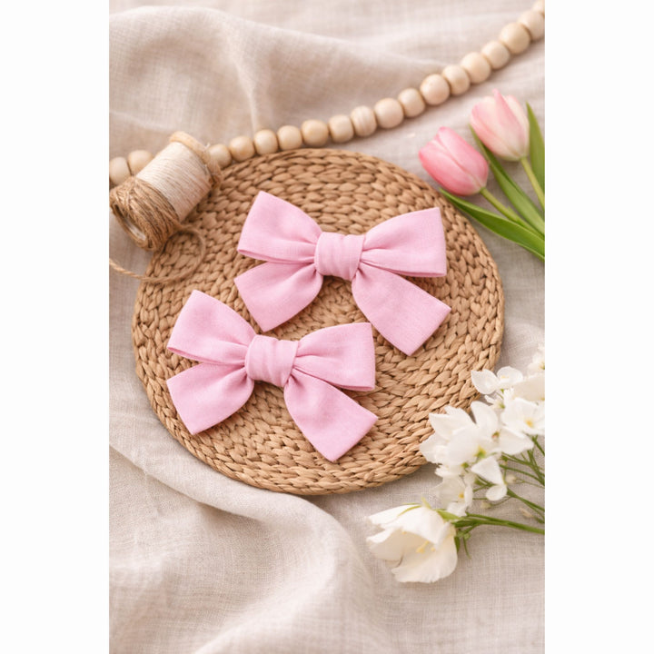 Peach | Pigtail Hair Bows
